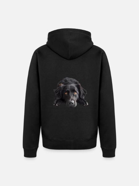 Flat Coated Retriever - Unisex Premium Organic Zip Hoodie - black