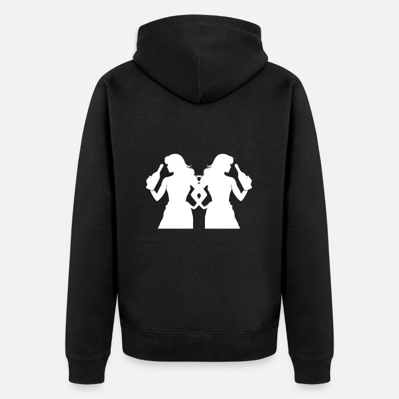 Silhouette d’équipe de fêtardes - Veste à capuche bio Premium Unisexe - noir
