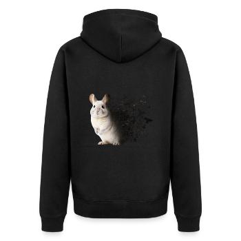 Chinchilla - Unisex Premium Bio Zip Hoodie - Schwarz - Hinten - Nico (187cm)