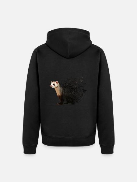 Frettchen - Unisex Premium Bio Zip Hoodie - Schwarz