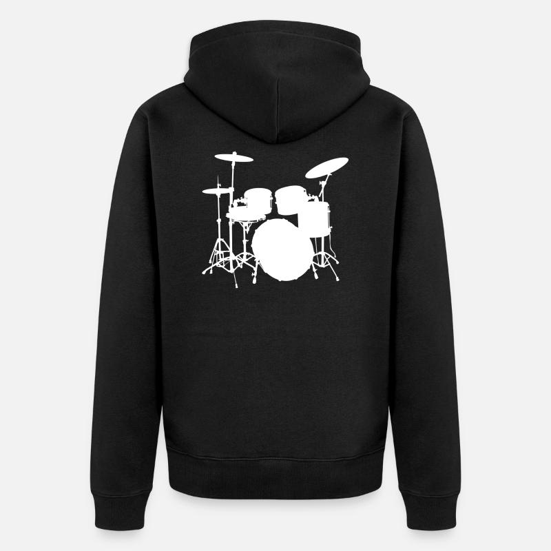 Trommeln - Unisex Premium Bio Zip Hoodie - Schwarz