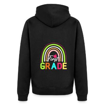 Bonjour Première année Rainbow Girls Boys Équipe d’enseignants - Veste à capuche bio Premium Unisexe - noir - Dos - Nico (187cm)