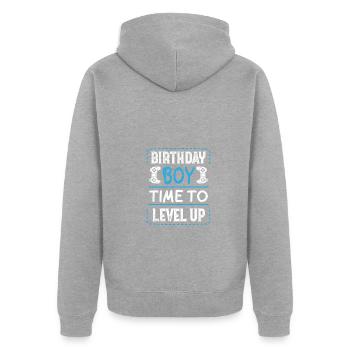 Geburtstagskind Zeit, um Videospiel Geburtstag zu verbessern - Unisex Premium Bio Zip Hoodie - Grau meliert - Hinten - Nico (187cm)
