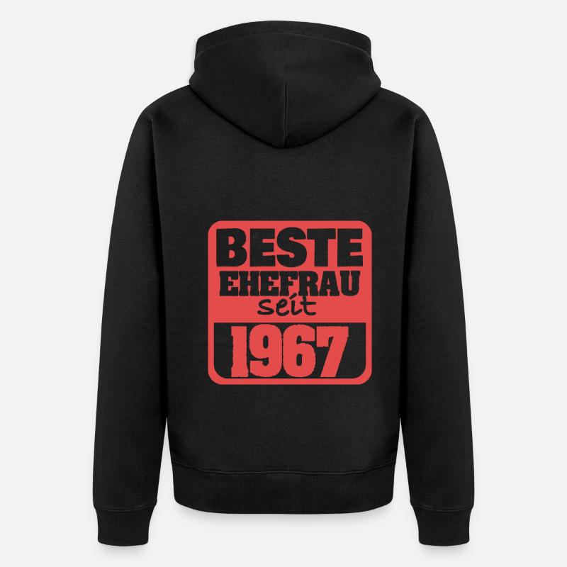 Beste Ehefrau 1967 - Unisex Premium Bio Zip Hoodie - Schwarz