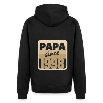 Jahr 1998 - Unisex Premium Bio Zip Hoodie - Schwarz - Hinten - Nico (187cm)