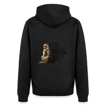 Gibbon - Unisex Premium Bio Zip Hoodie - Schwarz - Hinten - Nico (187cm)