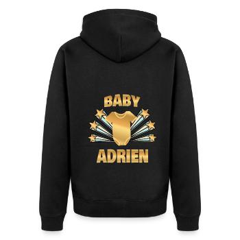 Gift for Adrien - Unisex Premium Organic Zip Hoodie - black - Back - Nico (187cm)
