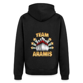 Bowling Aramis - Veste à capuche bio Premium Unisexe - noir - Dos - Nico (187cm)