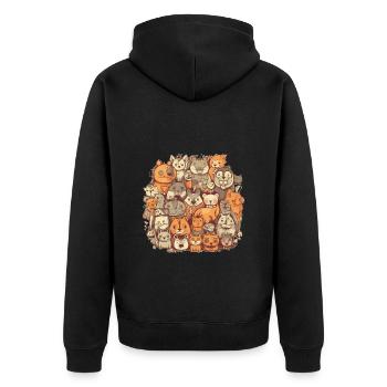 Animaux drôles, motif animal pour enfants mignons - Veste à capuche bio Premium Unisexe - noir - Dos - Nico (187cm)