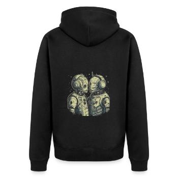 Deux cyborgs amoureux - Love is love - Veste à capuche bio Premium Unisexe - noir - Dos - Nico (187cm)