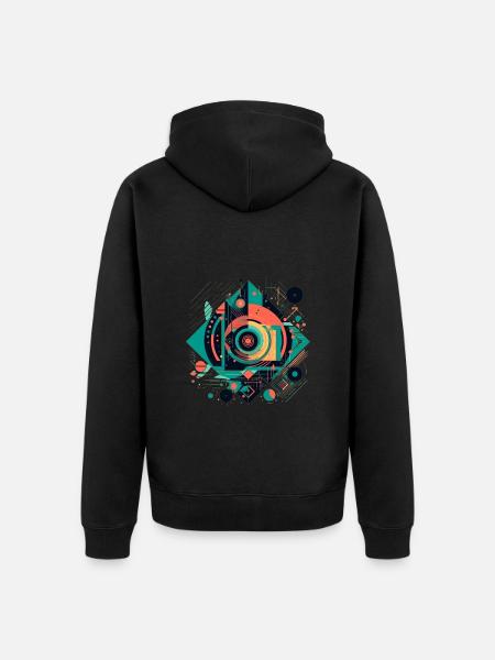 Cool Geometric 80s Motif - Unisex Premium Organic Zip Hoodie - black