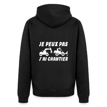 Je Peux Pas J'ai Chantier Travaux - Veste à capuche bio Premium Unisexe - noir - Dos - Nico (187cm)