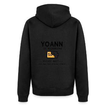 Yoann Funny Name Sarcastic Funny Gifts - Unisex Premium Organic Zip Hoodie - black - Back - Nico (187cm)