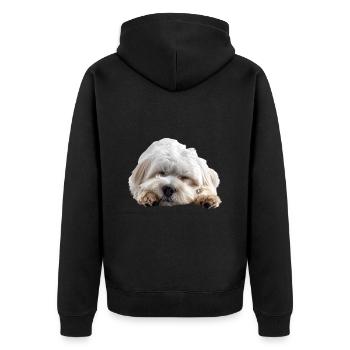 Coton de tuléar - Veste à capuche bio Premium Unisexe - noir - Dos - Nico (187cm)