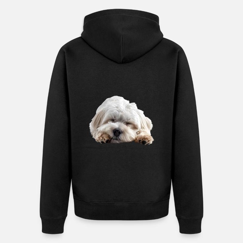 Coton de tulear - Unisex Premium Bio Zip Hoodie - Schwarz