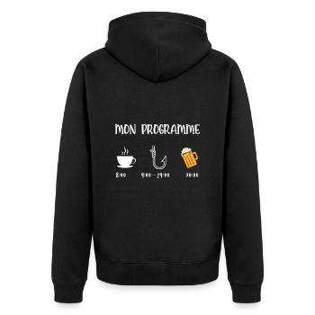 mon programme pêche - Veste à capuche bio Premium Unisexe - noir - Dos - Nico (187cm)