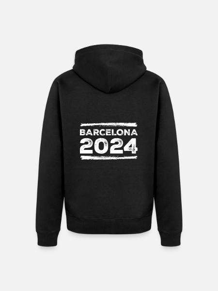 Barcelona 2024 Saying - Unisex Premium Organic Zip Hoodie - black