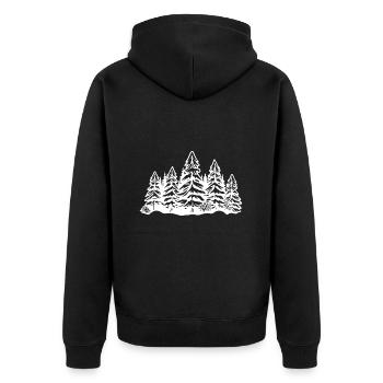 Wald Bäume - Unisex Premium Bio Zip Hoodie - Schwarz - Hinten - Nico (187cm)