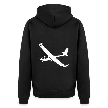 Minimalist Airplane Silhouettes - Elegant Lu - Unisex Premium Organic Zip Hoodie - black - Back - Nico (187cm)