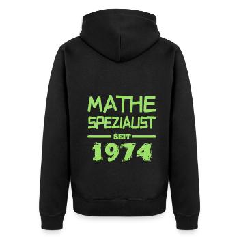 1974 - Unisex Premium Bio Zip Hoodie - Schwarz - Hinten - Nico (187cm)
