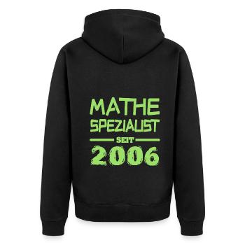 Witzig 2006 - Unisex Premium Bio Zip Hoodie - Schwarz - Hinten - Nico (187cm)