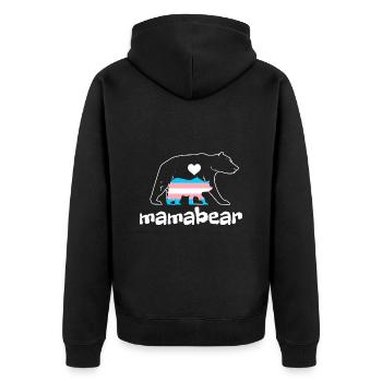 Trans Transgender Pride Flagge - Unisex Premium Bio Zip Hoodie - Schwarz - Hinten - Nico (187cm)