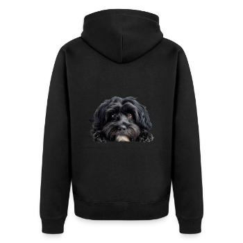 Havanese - Unisex Premium Organic Zip Hoodie - black - Back - Nico (187cm)