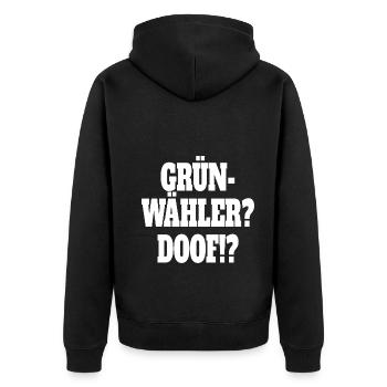 Witze Grüne Die Grünen Habeck Baerbock Partei - Unisex Premium Bio Zip Hoodie - Schwarz - Hinten - Nico (187cm)
