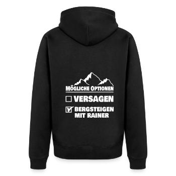 rainer - Unisex Premium Bio Zip Hoodie - Schwarz - Hinten - Nico (187cm)