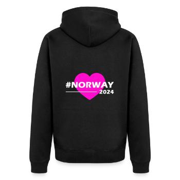 Norvège 2024 Amour du cœur - Veste à capuche bio Premium Unisexe - noir - Dos - Nico (187cm)