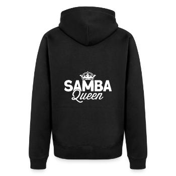 Samba - Unisex Premium Bio Zip Hoodie - Schwarz - Hinten - Nico (187cm)