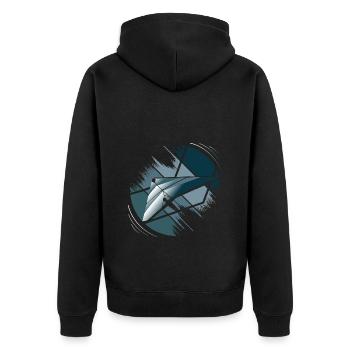 Hanggleiter Drachenflieger Deltasegler - Unisex Premium Bio Zip Hoodie - Schwarz - Hinten - Nico (187cm)