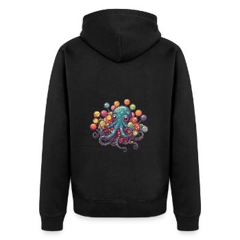 Pieuvre comique drôle avec des sucettes - Veste à capuche bio Premium Unisexe - noir - Dos - Nico (187cm)