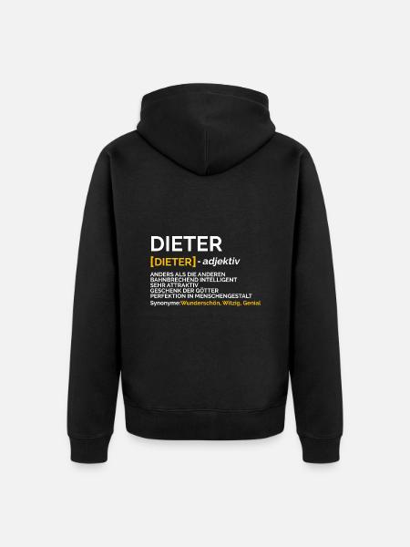 Dieter - Unisex Premium Bio Zip Hoodie - Schwarz