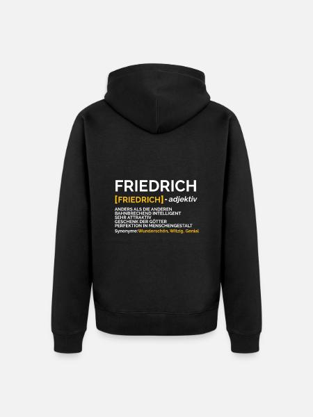 Friedrich - Unisex Premium Bio Zip Hoodie - Schwarz
