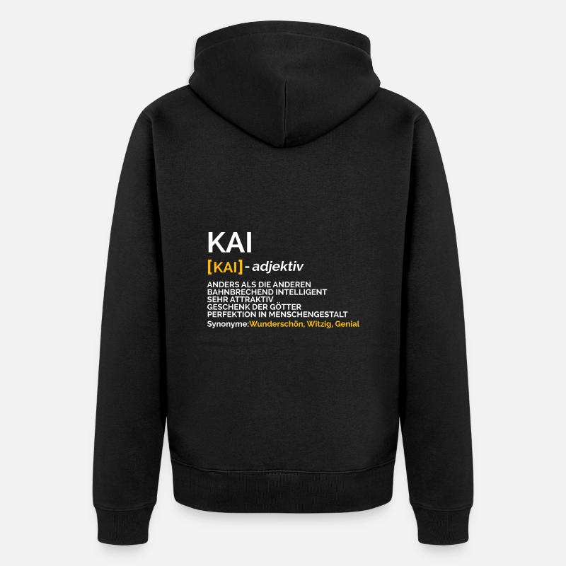 Kai - Unisex Premium Bio Zip Hoodie - Schwarz