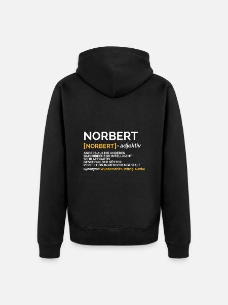 Norbert - Unisex Premium Bio Zip Hoodie - Schwarz