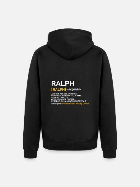 Ralph - Unisex Premium Bio Zip Hoodie - Schwarz