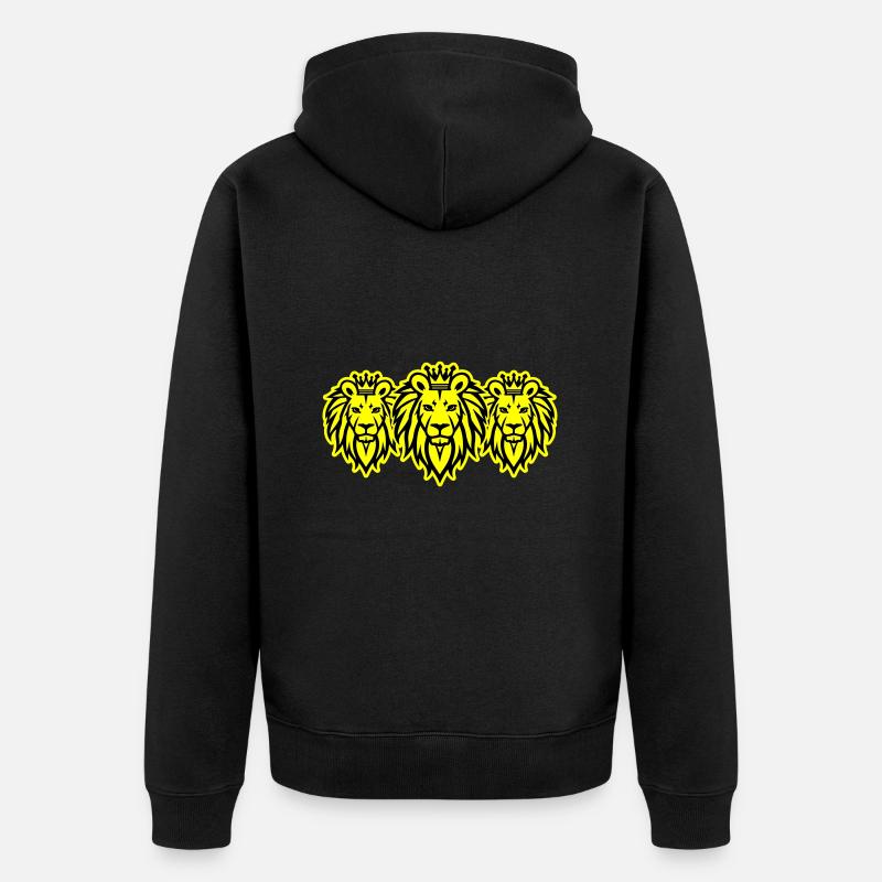 Löwen Team Krone - Unisex Premium Bio Zip Hoodie - Schwarz