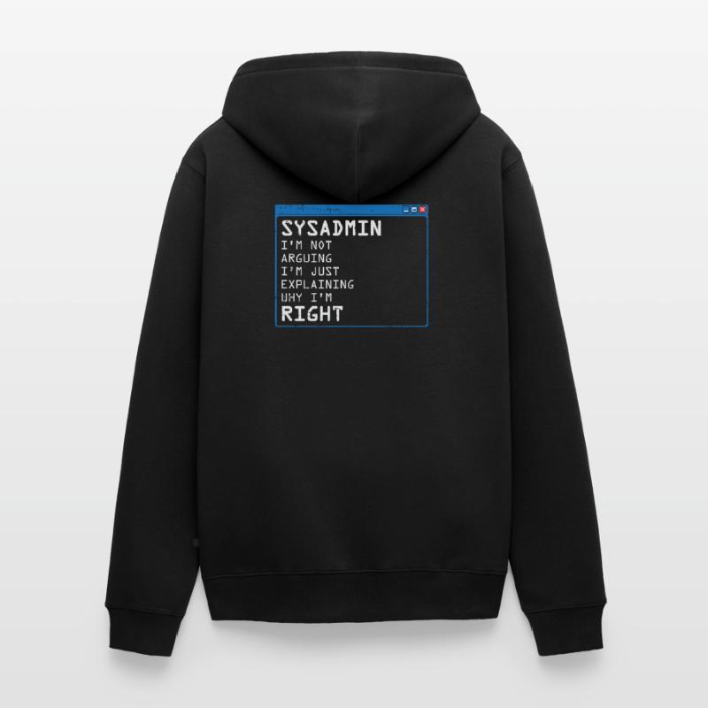 System Admin Administrator computer programmer Unisex Premium Organic Zip Hoodie