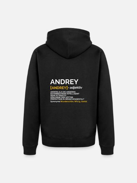 Andrey - Unisex Premium Bio Zip Hoodie - Schwarz