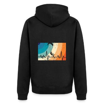 Kitesurfing - Unisex Premium Bio Zip Hoodie - Schwarz - Hinten - Nico (187cm)