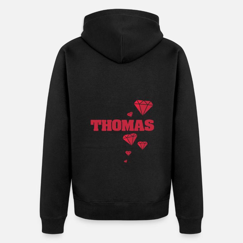 Geschenkidee Thomas - Unisex Premium Bio Zip Hoodie - Schwarz