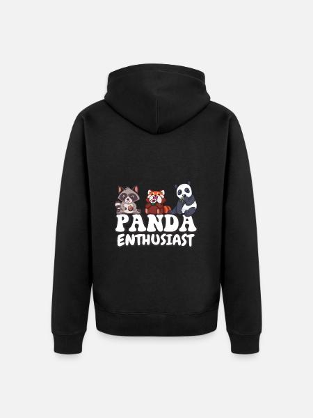 Passionné de panda - Veste à capuche bio Premium Unisexe - noir