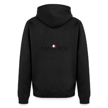 Je suis un garçon français - Veste à capuche bio Premium Unisexe - noir - Dos - Nico (187cm)