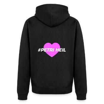 Petri Heil Pêche au cœur - Veste à capuche bio Premium Unisexe - noir - Dos - Nico (187cm)
