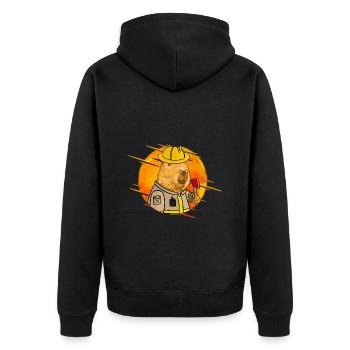 Feuerwehrmann Feuerwehr Freiwillige Feuerwehr - Unisex Premium Bio Zip Hoodie - Schwarz - Hinten - Nico (187cm)