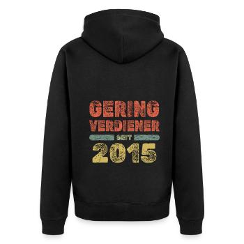 2015 2015 - Unisex Premium Bio Zip Hoodie - Schwarz - Hinten - Nico (187cm)