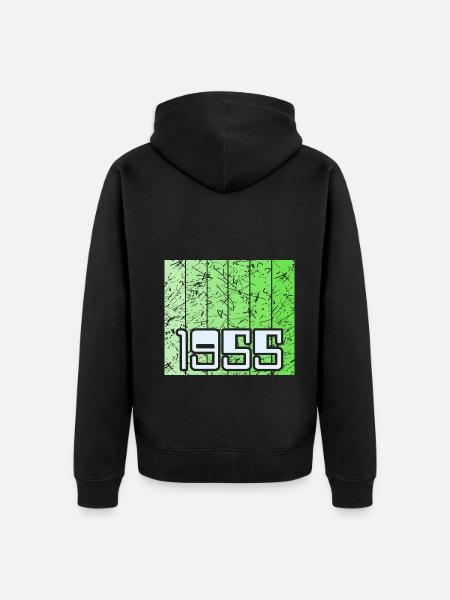 Born 1955 - Unisex Premium Organic Zip Hoodie - black