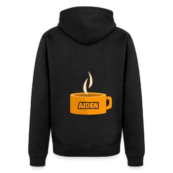 Tee Aiden - Unisex Premium Organic Zip Hoodie - black - Back - Nico (187cm)